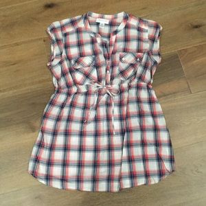 Plaid maternity top